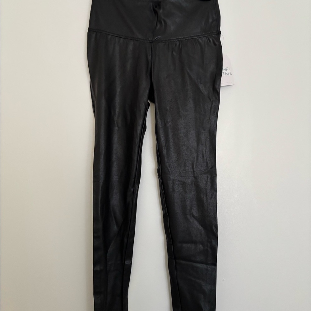 Time and Tru Shiny Black Leggings